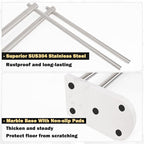 Livabber Standing Towel Rack, 304 Stainless Steel 2-Tier Towel Holder Stand with Marble Base, Modern Stylish Tall Shower Towel Bar for Bathroom Accessories, Pool（Brushed Nickel）