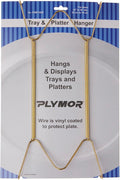 Plymor Gold Finish Wall Mountable Tray and Platter Hanger, 14.25" H x 6.5" W x 0.875" D (for Trays or Platters 16" - 30")