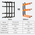 Lumber Storage Rack, Upgrade Cantilever Folding Lumber Rack Wall Mount, Metal 8 Level 32 Inch Plywood Scrap Wood Storage Rack