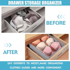 Bra Storage Drawers Organizer for Clothing Underwear Dresser Drawer Organizer Dividers Foldable Storage Cube Bins for Bra, Underwear,3 Pack （Grey）