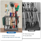 Garden Tool Organizer for Garage, Yard Tool Storage, Garden Tool Rack, for Shed Home Outdoor, Up to 58 Long-Handled Tools, Garden Tool Stand, Heavy Duty Steel, Black