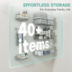 Veken Shower Caddy 6-Pack, Family Choice Award Winner, Large Wall Mounted Shower Rack, Bathroom Shelves Over Toilet, Organizer Storage Accessories with Soap Dish&Toothbrush Holder
