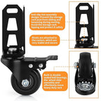 3" Storage Rack Caster Wheels, Storage Shelf Accessories Fit to Boltless Self Locking Shelving Racks, Total Load Capacity 1000 Lbs, 4 Pcs