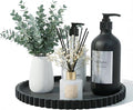 Silicone Bathroom Vanity Tray, Modern Round Decorative Tray for Countertop, Waterproof & Unbreakable Cosmetic Perfume Organizer, Extra-Thick & Sturdy, Easy to Clean Candle Tray (Black, 10 inch)
