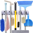 Broom Hanger Wall Mount Broom and Mop Organizer Wall Hanging Garden Tool Organizers Rack Garage Laundry Room Organizations and Storage with Hooks Heavy Duty