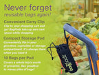 Sturdy Reusable Grocery Bags Foldable and Washable - Made From RipStop Nylon Hold 50lbs - Designed in USA Reusable Shopping Bags Inside a Compact Pod with Carry Clip - 10 Pack in Blue