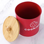 Red Cookie Jars with Lids Airtight, 1.5 Gallons Cookie Tins, Large Cookie Jar for Kitchen Counter Decorative for Farmhouse, Christmas, and Gift Giving Cookie Storage Containers
