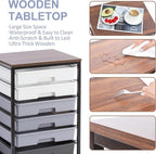 Rolling Cart with Drawers,Utility Cart With 8 Drawers and Wooden Tabletop for Living Room,Classroom,Bedroom,Bathroom,Dorm,Office,Dark Grey