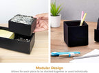 Bostitch Office Konnect Desk Organizer Accessory Tray & Storage Cup Bundle, Stacks for Desktop Storage,Makeup Organization, Black