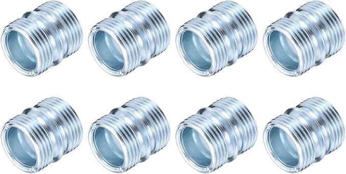 uxcell 8Pcs Metal Rack Connector, 0.87" x 0.98" Wire Shelving Poles Coarse Thread Connector Shelf Holder Connection for Storage Shelf Wire Shelving Unit Replacement Parts, Silver