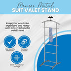 Kings Brand Furniture - Lebedev Metal Suit Valet Stand, Clothes Rack, Chrome