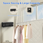 17Ft Retractable Clothesline Indoor/Outdoor, Comes with 30 clothespins, Anti-Sag for Drying Clothes line retracting Indoor/Outdoor, Dual-Line with Each Line 17Ft Long Laundry line Retractable