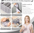 ULENDIS 9 Pack Wardrobe Clothes Organizer for Drawers, Foldable Clothes Drawer Mesh Separation Box, Drawer Dividers for Clothes Pants Jeans T Shirt (2Jeans+2Bra+(Legging+Shirt+Panties+Sock)*1)