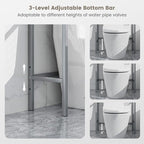 Tangkula Over The Toilet Storage Rack, 3-Tier Above Toilet Bathroom Shelf with Adjustable Bottom Bar & Anti-Toppling Devices, Metal Frame, Freestanding Bathroom Space Saver for Laundry (Silver, 66"H)