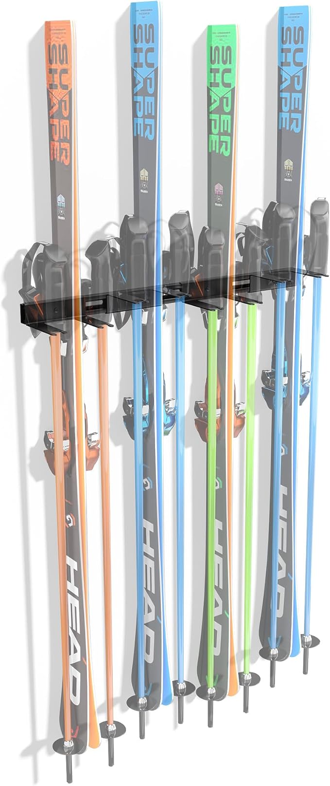Koova Heavy Duty Steel 32" Ski Rack for Garage Wall Storage