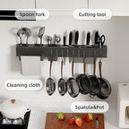Stainless Steel Pot and Pan Hanger,Wall Mounted Pot Rack Kitchen Hanging Rail With S Hooks,Detachable Pans Hanging Rail Kitchen Utensils Hanger,23.7 Inch Wall Mounted Hanging Pot Rack