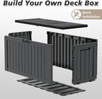 KAMABOKO Deck Box, 75 Gallon Resin Indoor and Outdoor Storage Boxes Waterproof for Garden Tools, Pool Accessories Storage Bench, Patio Furniture and Cushions with Lockable Lid, Black