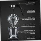 Glass Honey Dispenser 200ml Clear Honey Pot No Drip with Stand and Handle Syrup Dispenser Jar for Breakfast Coffee Kitchen Use Sugar Maple Syrup Container