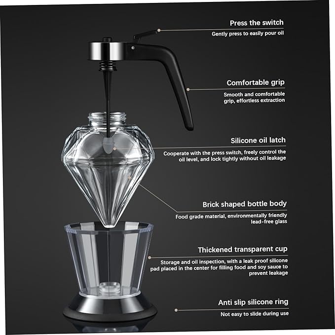 Glass Honey Dispenser 200ml Clear Honey Pot No Drip with Stand and Handle Syrup Dispenser Jar for Breakfast Coffee Kitchen Use Sugar Maple Syrup Container