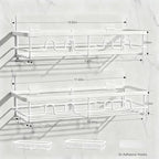 Adhesive Shower Caddy, Large Capacity Shower Racks for Inside Shower, No Drill Bathroom Shower Organizer and Storage, 2 Pack White Bathroom Shelves, Home Decor Rv Accessories, Apartment