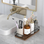 Toilet Paper Basket, 13 Inch Bathroom Basket Toilet Tank Tray Organizer Storage for Toiletries, Living Room and Kitchen (Walnut)