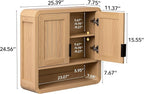 Premium Bathroom Wall Cabinet, Engineered Wood Medicine Cabinet with Soft-Close Doors & Child-Safe Rounded Edges, Modern Farmhouse Storage Organizer for Laundry, Kitchen