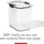 Rubbermaid Brilliance Food Storage Container, 16-Cup, Airtight | Clear/Grey | For Pantry Organization | Pack of 2