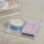 STORi Chloe Stackable Makeup Holder & Drawer Organizer Set, Clear, BPA-Free Plastic, Made in USA, Organize Brushes, Cosmetics & Beauty Essentials