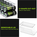 Soda Can Organizer for Refrigerator for Tall Cans of 16oz & 17oz, Stackable Beverage Cans Container Holder Dispenser with Lid for Fridge Pantry Rack Freezer (One Pack)