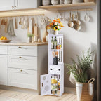 ShellKingdom Toilet Paper Holder Stand, Tall & Slim Bathroom Storage Cabinet, Freestanding Corner Shelf, Bathroom Cabinet for Small Space, Corner Shelf, 39.37 x 7.87 x 7.08 inch (White)