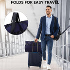 BALEINE 1PK Heavy Duty Garment Bag with Shoe Storage Travel Bag for Dresses, Suit, Coats Travel Essential (60", Blue)