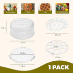 White Cake Containers with Lids Round Plastic Cupcake Holders 4-in-1 Multipurpose Cake Carrier Holder for 11 Inch Cake Pies Cupcake Eggs Fruit or Snack Transport