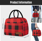 Lunch Bag Women/Men Lunch Box Women/Men (Red+Black Blocks)