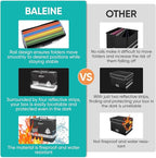 BALEINE Fireproof Document Box with Lock, Portable Fireproof Document Bag Waterproof Fire Proof File Boxes for Documents, File Organizer Box for Important Paperwork (Black, 12.5''x10.5''x6'')