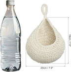 PATIKIL Hanging Fruit Baskets for Kitchen, Medium Size Teardrop Home Decor Storage Hand-Woven Wall Hanging Basket for Garlic Potato Vegetable, Beige