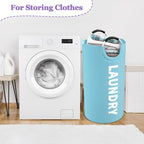 95L 3Pack Large Laundry Hamper, Foldable Laundry Basket with Handles, Dirty Clothes Basket in 600D Oxford Fabric, Clothes Hampers for Bedroom, Living Room, Bathroom, Purple + Navy Blue + Blue