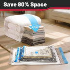 8 Pack Jumbo Vacuum Storage Bags,Vacuum Seal Bags for Clothing,Space Saver Bags,Comforters, Blankets, Bedding