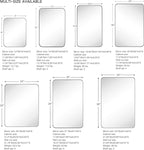 Brushed Gold Rectangle Recessed Bathroom Medicine Cabinet with Mirror Stainless Steel Metal Framed Rounded Rectangular Bathroom Cabinet with Mirror 16x24''
