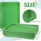 Hoteam 10 Pcs Flat Storage Organizer Tray Bin Letter Size Paper Tray for Classroom Plastic Stackable File Organizer for School Office Teacher Book Organization(Green,16.14 x 11.81 x 1.38 Inch)