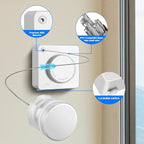 15.7Ft Retractable Clothesline Indoor is Also an Anti-sag Retractable Clothesline Outdoor,Stainless Steel Wire Laundry line Retractable for Drying Clothes ，with 12 Clip (White)