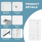 20 in Small Bathroom Vanity with Sink,Drawer,Doors and Side Storage & Toilet Paper Holder, Solid Wood & MDF Modern Single Bathroom Sink Cabinet with Drawers,Freestanding (White,20 in)