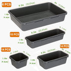 44 PCS Interlocking Drawer Organizer Set,4-Size Plastic Versatile Bathroom and Desk Drawer Divider Organizer Trays,Multi-size Storage Bins for Office,Jewelries, Kitchen Utensils and Makeup