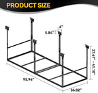 3x8 Ft Overhead Garage Storage Rack, 28-41 inch Height Adjustable Ceiling Mounted Organization Rack, 700 lbs Weight Capacity, 36"x96" Heavy Duty Space-Saving Metal Rack for Garage Storage
