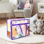 2 Pack Clear Zippered Storage Bags for Clothes, Closet Organizers and Storage Vinyl Bag for Bedding, Linen, Blankets, Comforters, Clothes & Toys Multi Purpose & Space Saver PVC Organizers