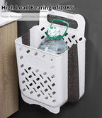 Plastic Foldable Laundry Basket with Handle, 42L Wall Mounted Laundry Hamper Freestanding Dirty Clothes Hamper, Collapsible Laundry Baskets Pop Up Hamper Storage Container for Snacks Dolls