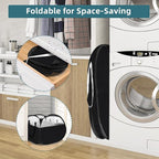 2 Pack Collapsible Laundry Baskets, 90L Large Foldable Laundry Basket, Pop Up Hampers for Laundry, Dirty Clothes Laundry Hamper for Bedroom, Bathroom, Dorm, Laundry Room, Travel or Camping Black