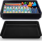 Hoteam 10 Pcs Flat Storage Organizer Tray Bin Letter Size Paper Tray for Classroom Plastic Stackable File Organizer for School Office Teacher Book Organization(Black,16.14 x 11.81 x 1.38 Inch)