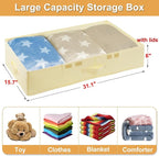 Large Wedding Dress Preservation Box ,2 Pack Underbed Storage Containers with Lids and Handles, Fits Wedding Gowns, Blankets, Comforters, Quilts & Bedding
