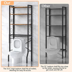 Aduanbang Over-The-Toilet Storage Shelves, 4-Tier Bathroom Organizer with Adjustable Feet Pad and Basket, Freestanding Space Saver (Rustic Brown)