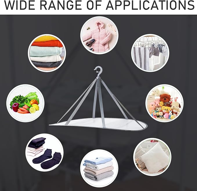 1 Tier Folding Mesh Clothes Drying Rack with Internal Fixation Stackable Sweater Drying Rack Portable Hanging Laundry Rack for Sweater,T-Shirt,Delicates,Swimsuit (2 Pack)